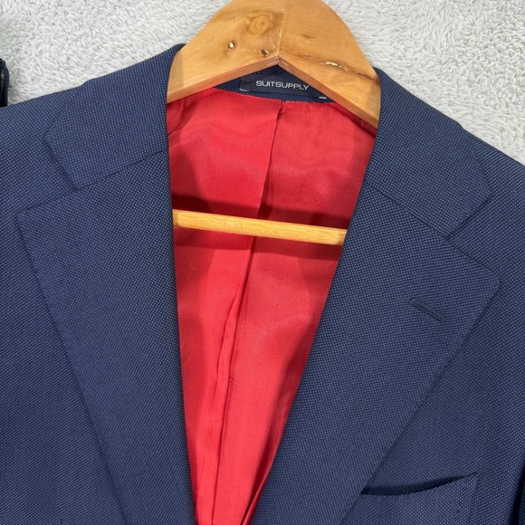 SUITSUPPLY Lazio Vitale Barberis Mens 38L Navy Wool Suit Jacket Pants 34x31 EUC